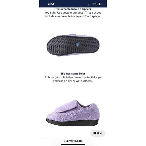 Silverts Slippers Shoes Mens 8 Womens 10 Extra Wide Easy Hook Loop SV15100 Black - Picture 8 of 16